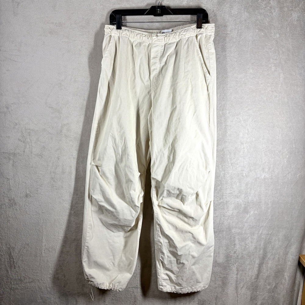 Zara Drawstring Corduroy Parachute Pants Size M Baggy Y2K Street Techwear Gorp